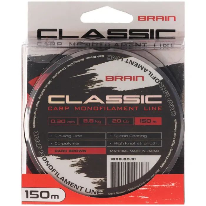Леска Brain Classic Carp Line (dark brown) 150m 0.30mm 20lb 8.8kg (1858.80.91) изображение 2