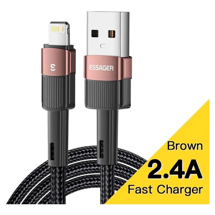 Дата кабель USB 2.0 AM to Lightning 2.0m 2.4A blue Essager (EXCL-XCA03)
