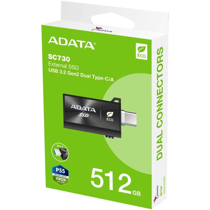 Накопитель SSD USB 3.2 512GB SC730 ADATA (SC730-512G-CACTI) изображение 6