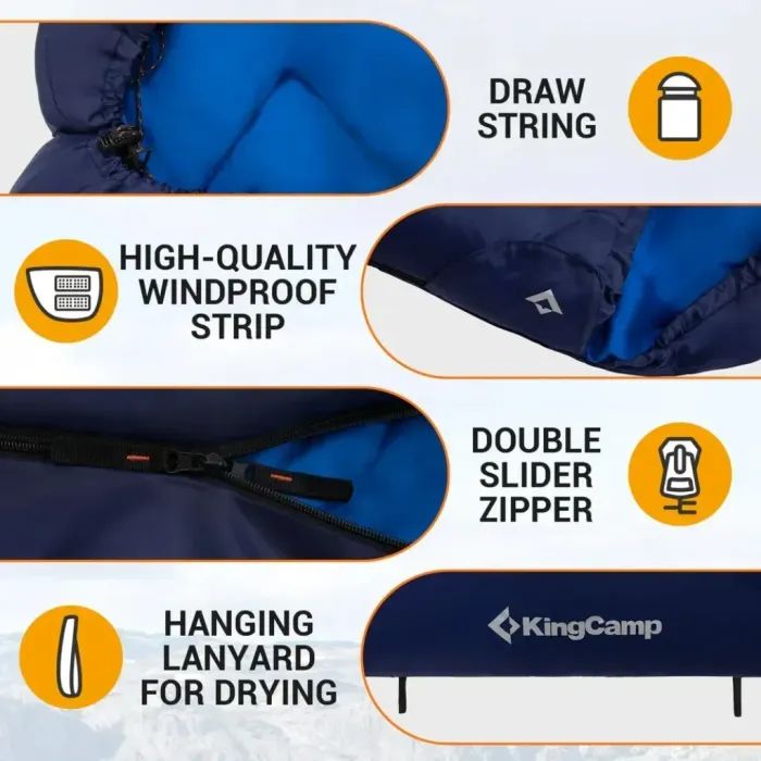 Спальный мешок KingCamp Huron 250 Navy (KS2421_NAVY_L) изображение 9