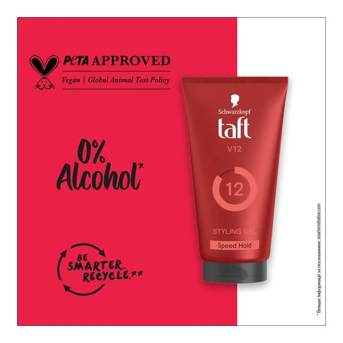 Гель для волосся Taft V12 Styling Gel Speed Hold 150 мл (9000101723083) зображення 5