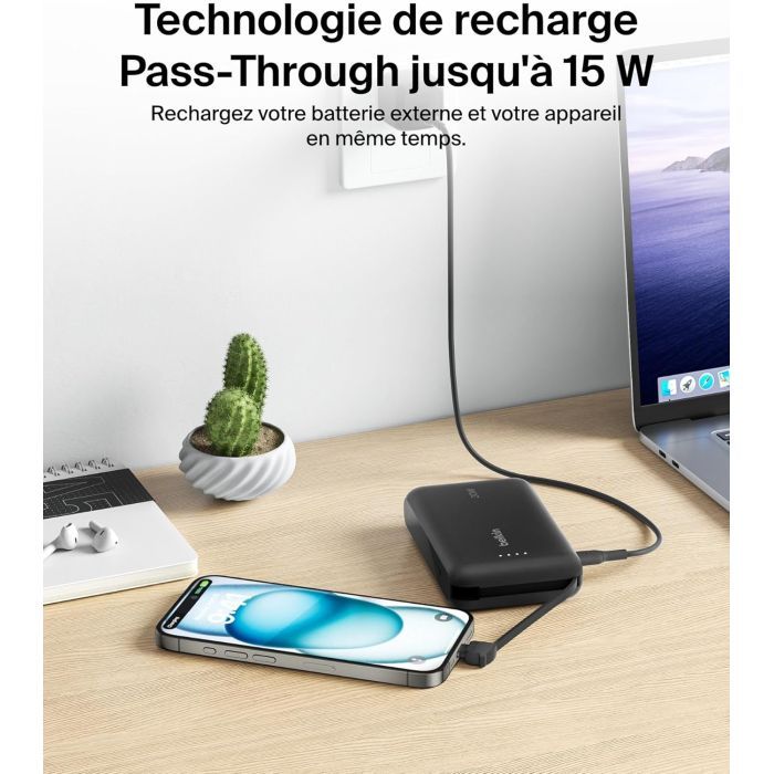 Батарея универсальная Belkin 10000mAh, 20W, USB-C, Black (BPB021HQBK) изображение 11