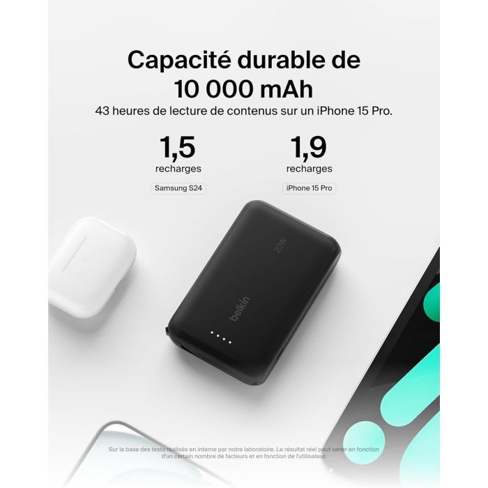 Батарея универсальная Belkin 10000mAh, 20W, USB-C, Black (BPB021HQBK) изображение 8