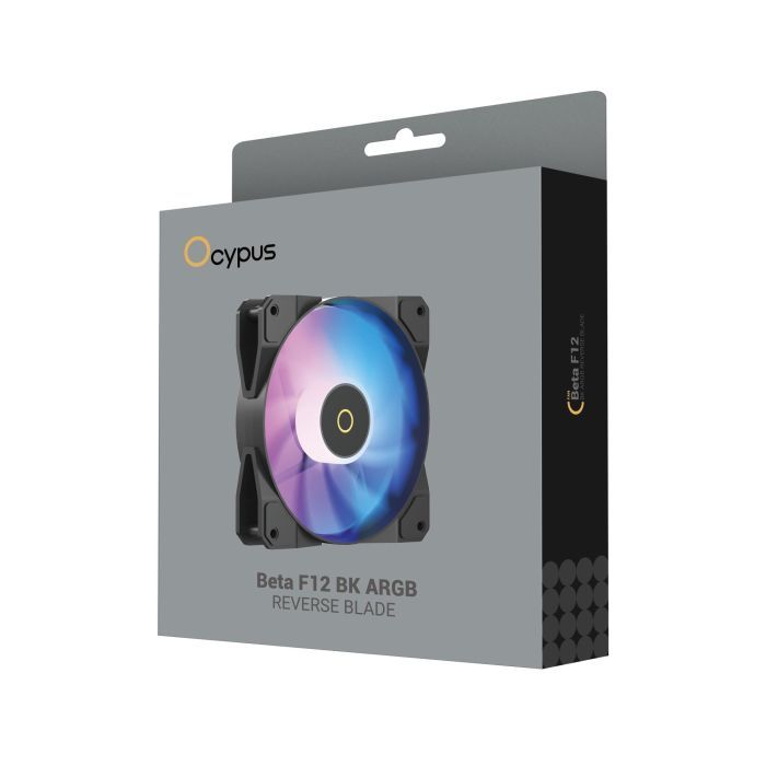 Кулер для корпуса OCYPUS BETA F12 BK ARGB REVERSE BLADE (BETA-F12-BK1AM01X-GL) изображение 4