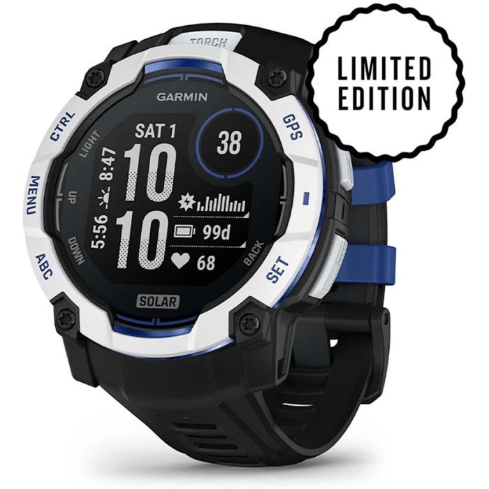 Смарт-часы Garmin Instinct 3, 50mm, Solar, Whitestone with Black Band, GPS смарт-годинник (010-02935-03)