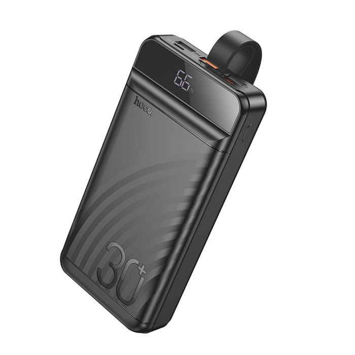 Батарея универсальная HOCO 30000mAh Element PD/20W, QC/22.5W, LED Lamp, Black (J123B / 714735)