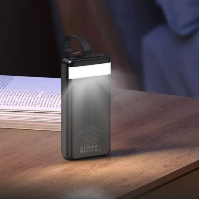 Батарея универсальная HOCO 30000mAh Element PD/20W, QC/22.5W, LED Lamp, Black (J123B / 714735) изображение 7