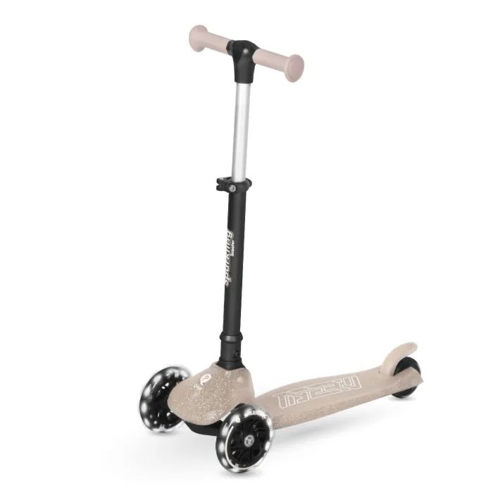 Самокат QPlay Sparkling триколісний дитячий з LED підсвіткою колес Nude Pink (ST006SparklingPink) изображение 2