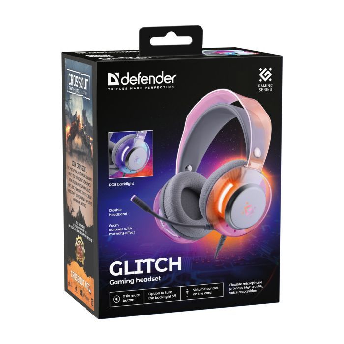 Навушники Defender Glitch RGB USB White (62490) зображення 8