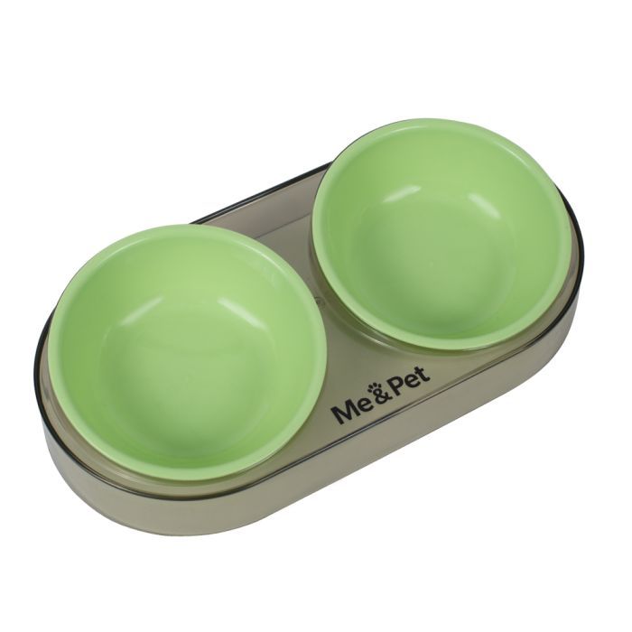 Посуда для кошек Me&Pet Миска двойная зеленая (NMP28-2) изображение 3
