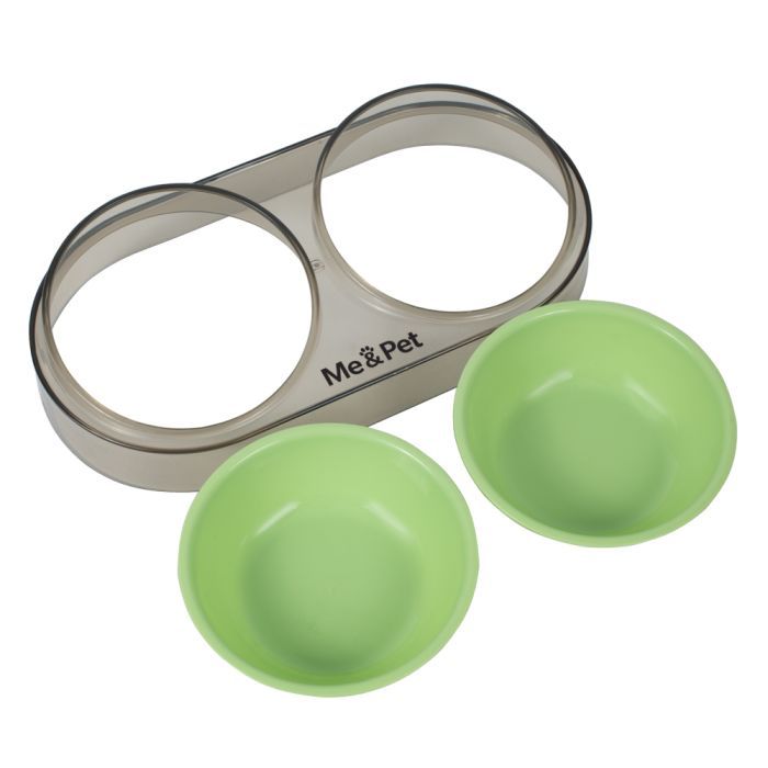 Посуда для кошек Me&Pet Миска двойная зеленая (NMP28-2) изображение 4