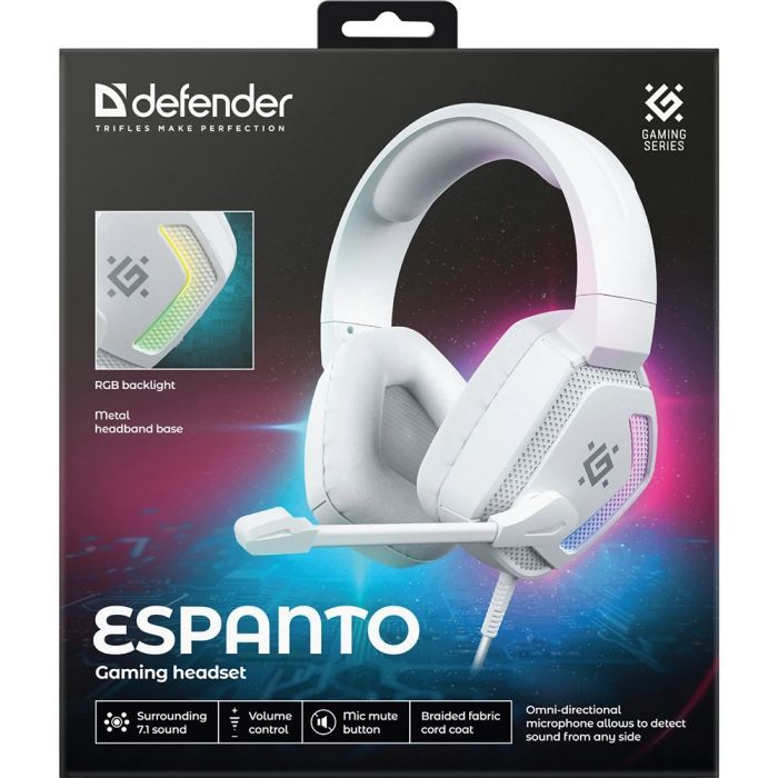 Наушники Defender Espanto RGB USB White (62470) изображение 9