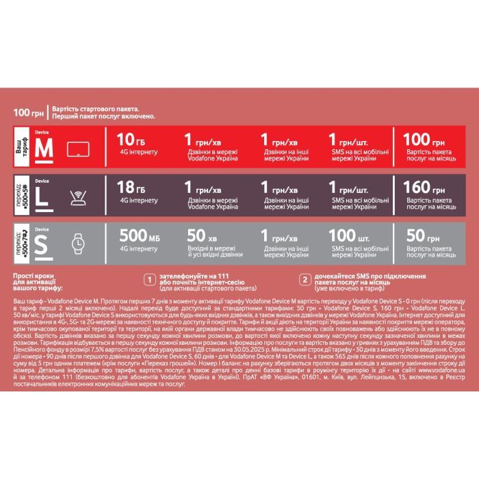 Стартовый пакет Vodafone Device M изображение 2