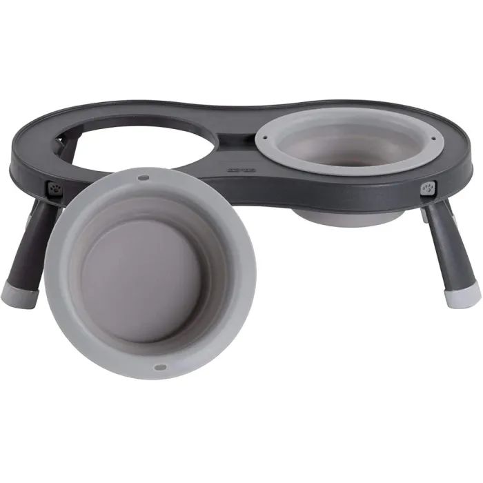 Посуд для собак Dexas Миска подвійна на складній підставці 240 мл пурпурна (0084297308988) зображення 4