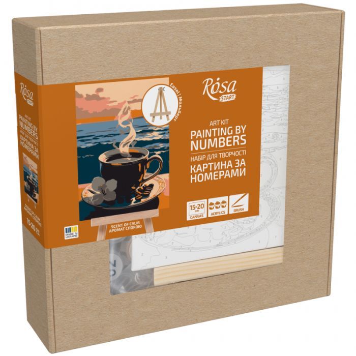 Картина по номерам Rosa Аромат спокою, 15х20см, з мольбертом (4823098548645)