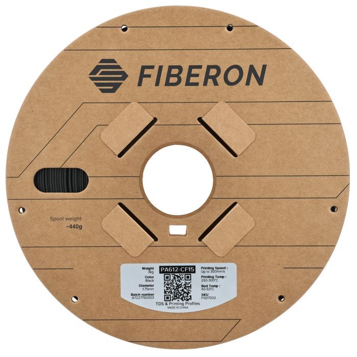 Пластик для 3D-принтера Polymaker Fiberon PA612-CF15 1,75mm 3kg BLACK (FG07002) зображення 2