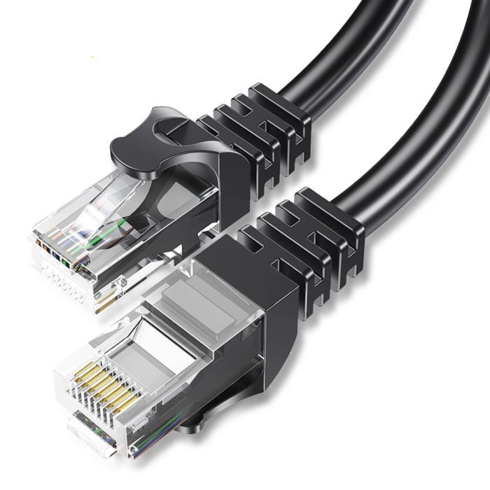 Патч-корд 15м UTP cat 6 RJ45 TopSpeed Ethernet Flat Cable Black Essager (EXCWXB-JSE01)