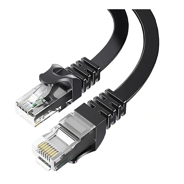 Патч-корд 15м UTP cat 6 RJ45 TopSpeed Ethernet Flat Cable Black Essager (EXCWXB-JSE01) изображение 2