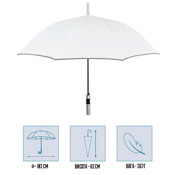 Зонт Perletti Reflecting тростина, з системою антивітер, чорна (P96014-01) изображение 2