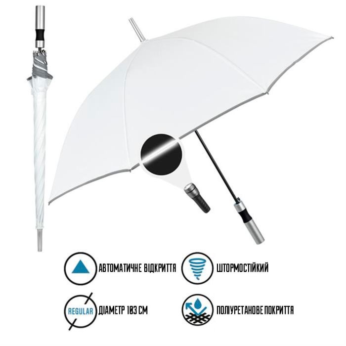 Зонт Perletti Reflecting тростина, з системою антивітер, чорна (P96014-01) изображение 4