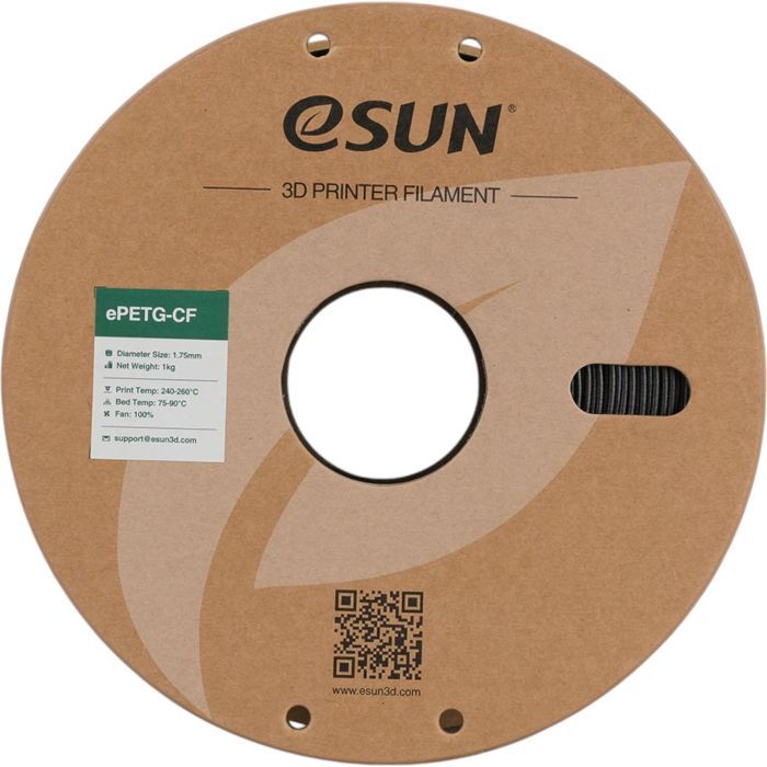 Пластик для 3D-принтера eSUN ePETG-CF 1,75mm 1kg BLACK (EPETG-CF-P175B1) изображение 2