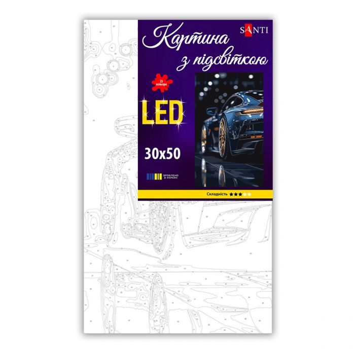 Картина по номерам Santi Розкішне авто 30х50 см LED підсвітка (955559) зображення 2