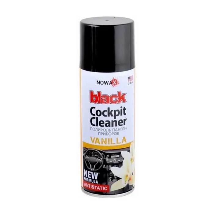 Автополіроль NOWAX BLACK Cockpit Cleaner 200ml, ваніль (NX00201)