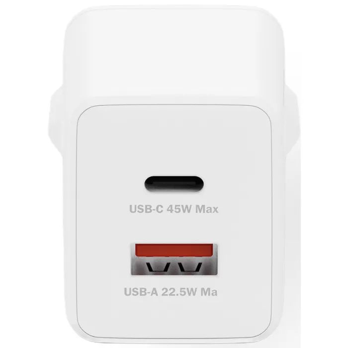 Зарядное устройство Digitus 1xUSB-C + 1xUSB PD45W GaN white (DA-10302) изображение 2