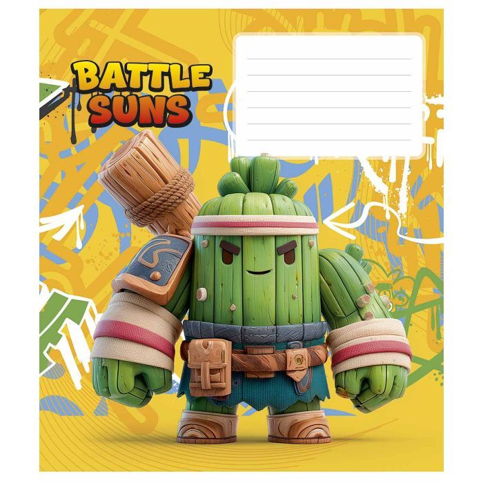Тетрадь Школярик Battle Suns 12 листов коса линия (012-3757C)