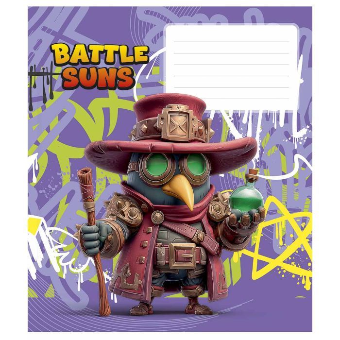 Тетрадь Школярик Battle Suns 12 листов коса линия (012-3757C) изображение 2