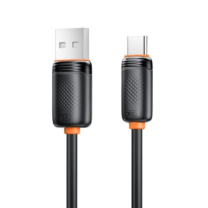 Дата кабель USB 2.0 AM to USB-C 1.0m 3A black XO (XO-CB-300UC-BK) изображение 2