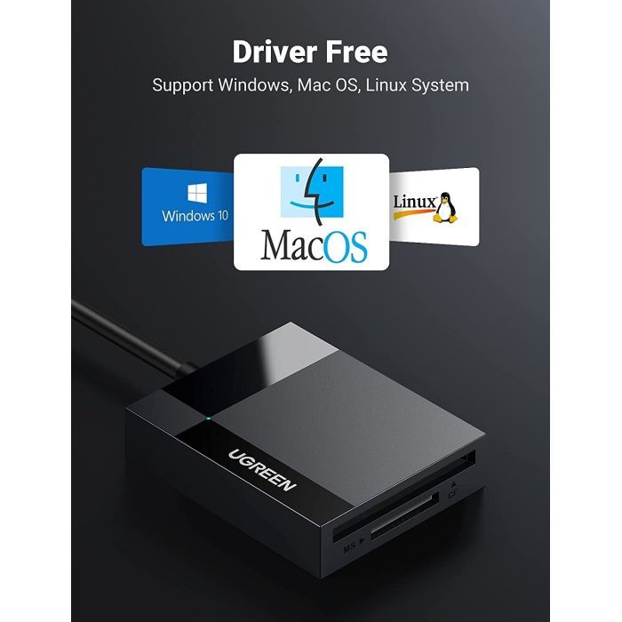Считыватель флеш-карт USB 3.0 All-in-One 0.5m Card Reader Ugreen (30333) изображение 5