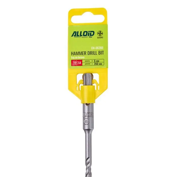 Бур Alloid по бетону, SDS-plus, S4 QUADRO, 6×260мм (CH-06260) изображение 6