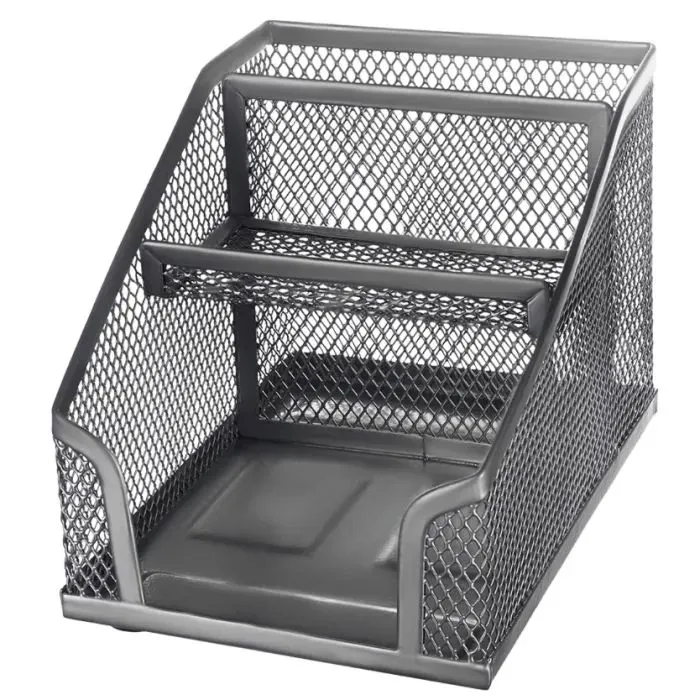 Підставка для дрібниць Buromax 152 x 102 x 103 мм, металева, срібна (BM.6245-24)
