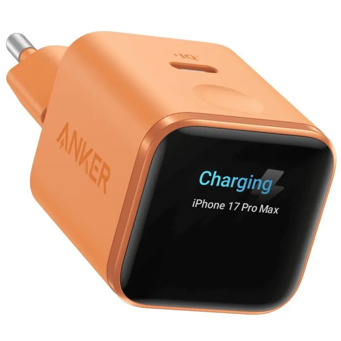 Зарядное устройство Anker USB-C 45W Smart Display orange (A121DGO1)