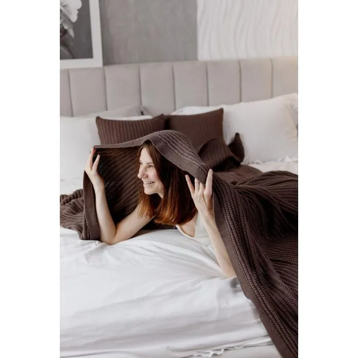 Плед Прованс COTTON шоколадний 120 х 200 см (039528) зображення 3
