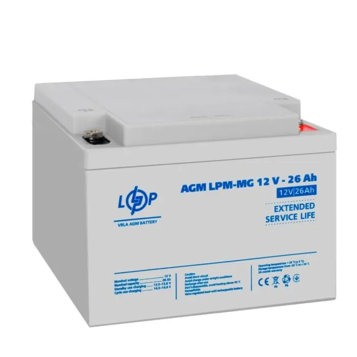 Батарея до ДБЖ LogicPower LPM MG 12В 26Ач (37336) зображення 3