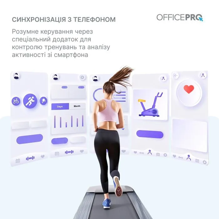 Бігова доріжка OfficePro TD091 2 HP 1-6 км/год 100 кг (TD091) зображення 9