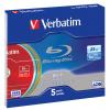 Диск BD Verbatim 25Gb 6x Slim Case 5шт LTH, Colour (43774)