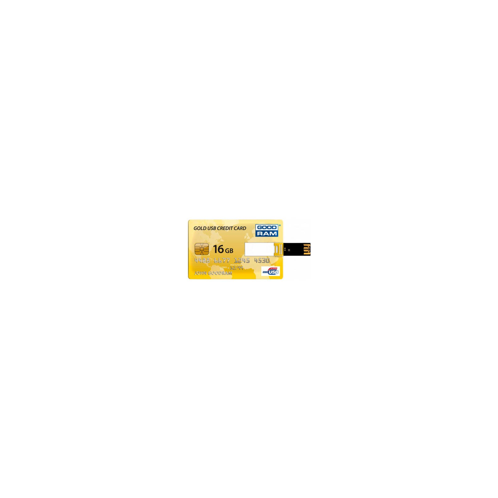USB флеш накопичувач Goodram 16Gb GOLD CREDIT CARD (PD16GH2GRCCPR9)