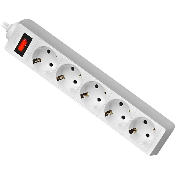 Сетевой фильтр питания Defender ES 1.8m 5 роз. white (99481) изображение 2