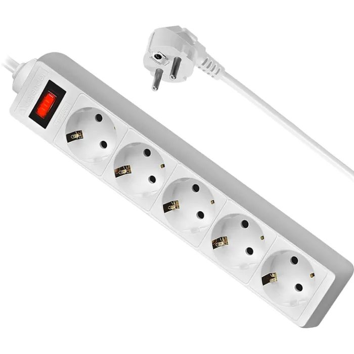 Сетевой фильтр питания Defender ES 1.8m 5 роз. white (99481) изображение 5