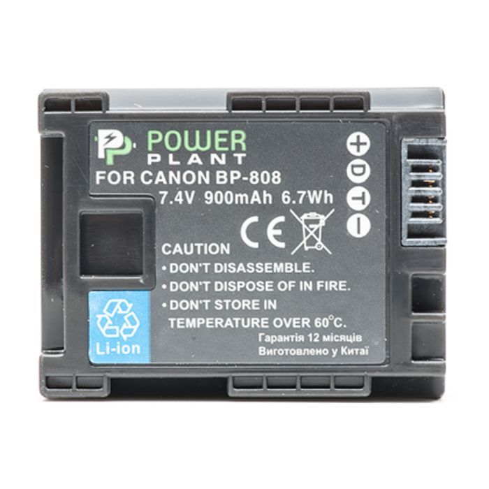 Аккумулятор к фото/видео PowerPlant Canon BP-808 Chip (DV00DV1260) изображение 2