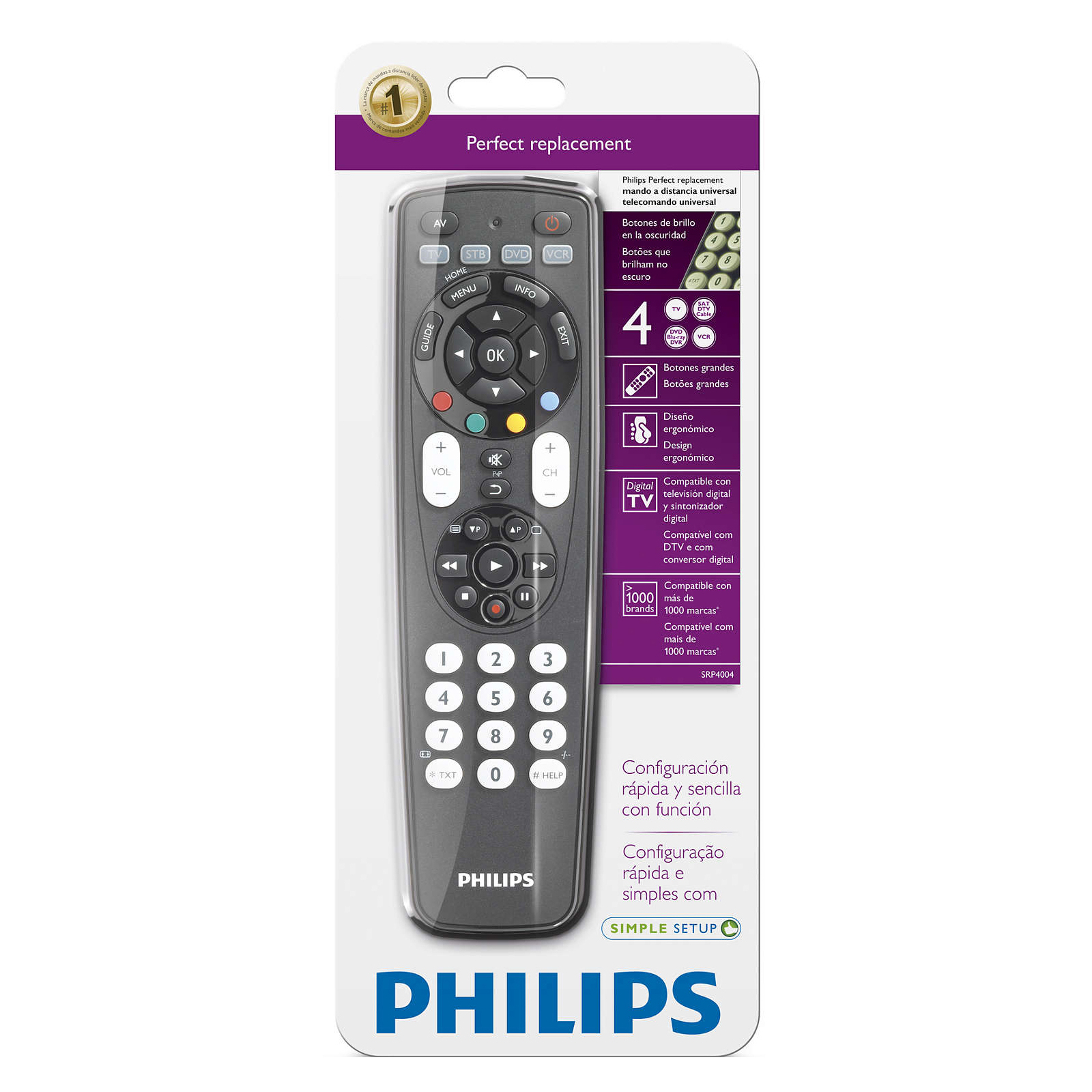 Пульт ДУ для телевизора Philips SRP4004 (SRP4004/53) изображение 4