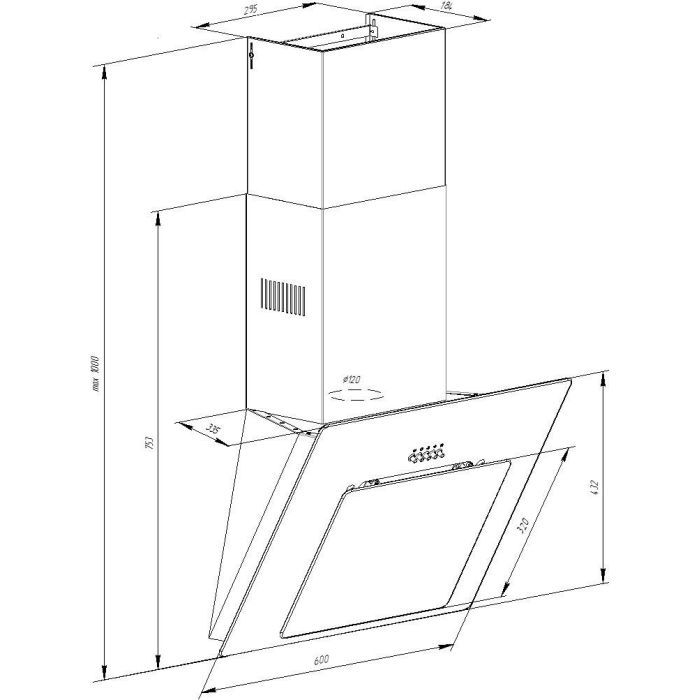 Витяжка кухонна Pyramida NR 60 M WH зображення 8