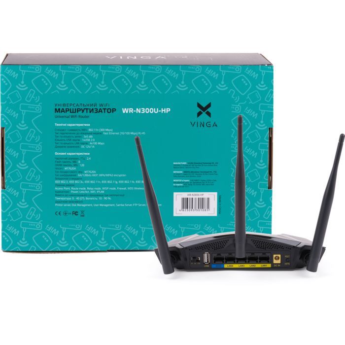 Маршрутизатор Vinga WR-N300U High Power (WR-N300U-HP) изображение 5