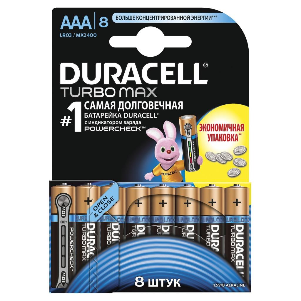 Батарейка Duracell LR03 TURBO MAX MN2400 * 8(6+2) (5000394098091 / 81528898)