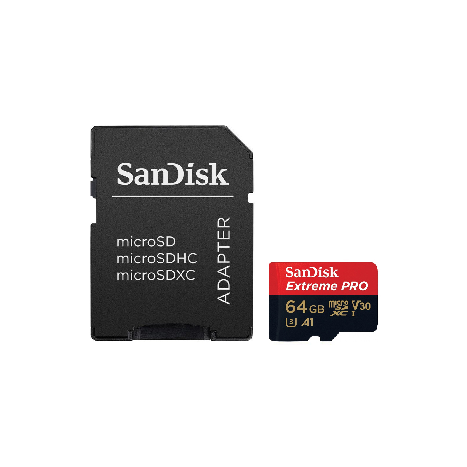 Карта пам'яті SanDisk 64GB microSD class 10 V30 A1 UHS-I U3 4K Extreme Pro (SDSQXCG-064G-GN6MA)