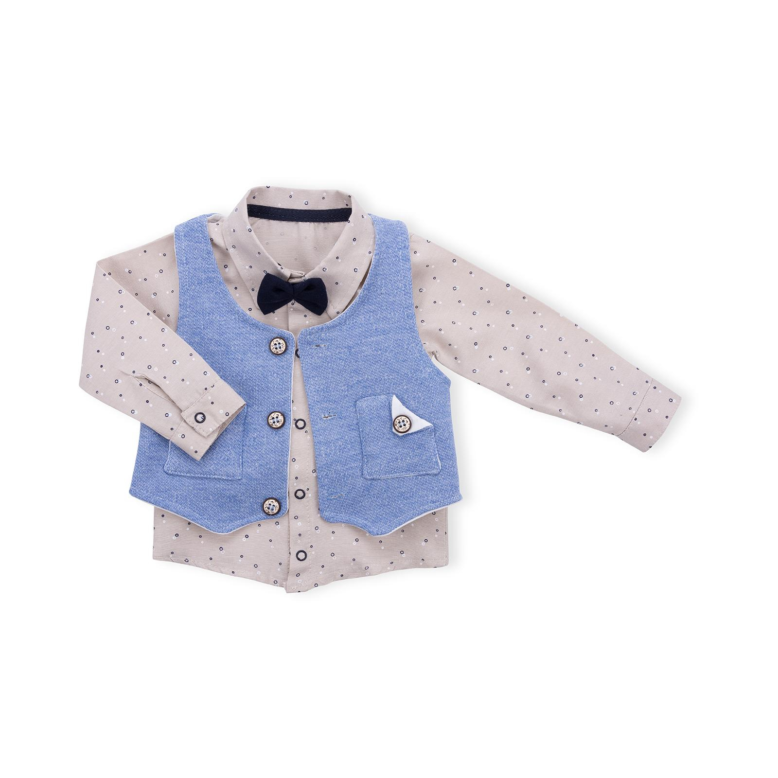 Набір дитячого одягу Necix's трійка з жилетом (9082-18B-blue) зображення 2