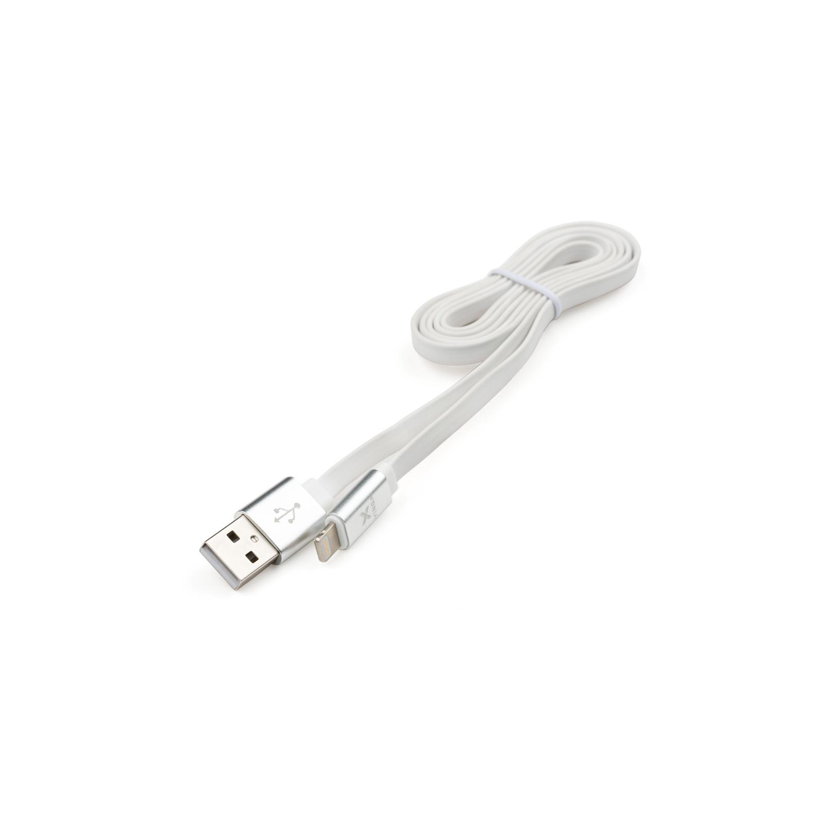 Дата кабель USB 2.0 AM to Lightning 1m flat white Vinga (VRC101WHI) зображення 2